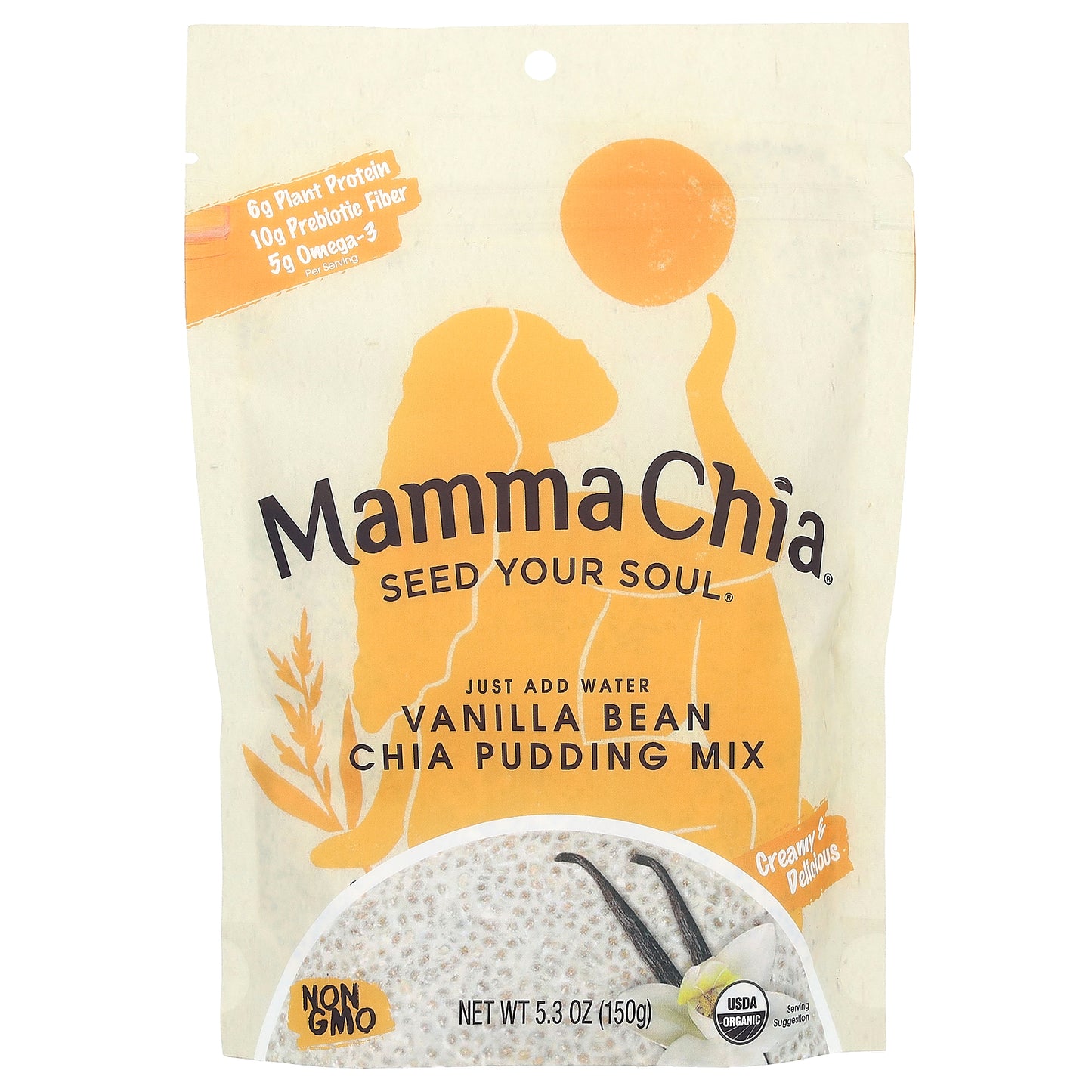 Mamma Chia, Chia Pudding Mix, Vanilla Bean, 5.3 oz (150 g)