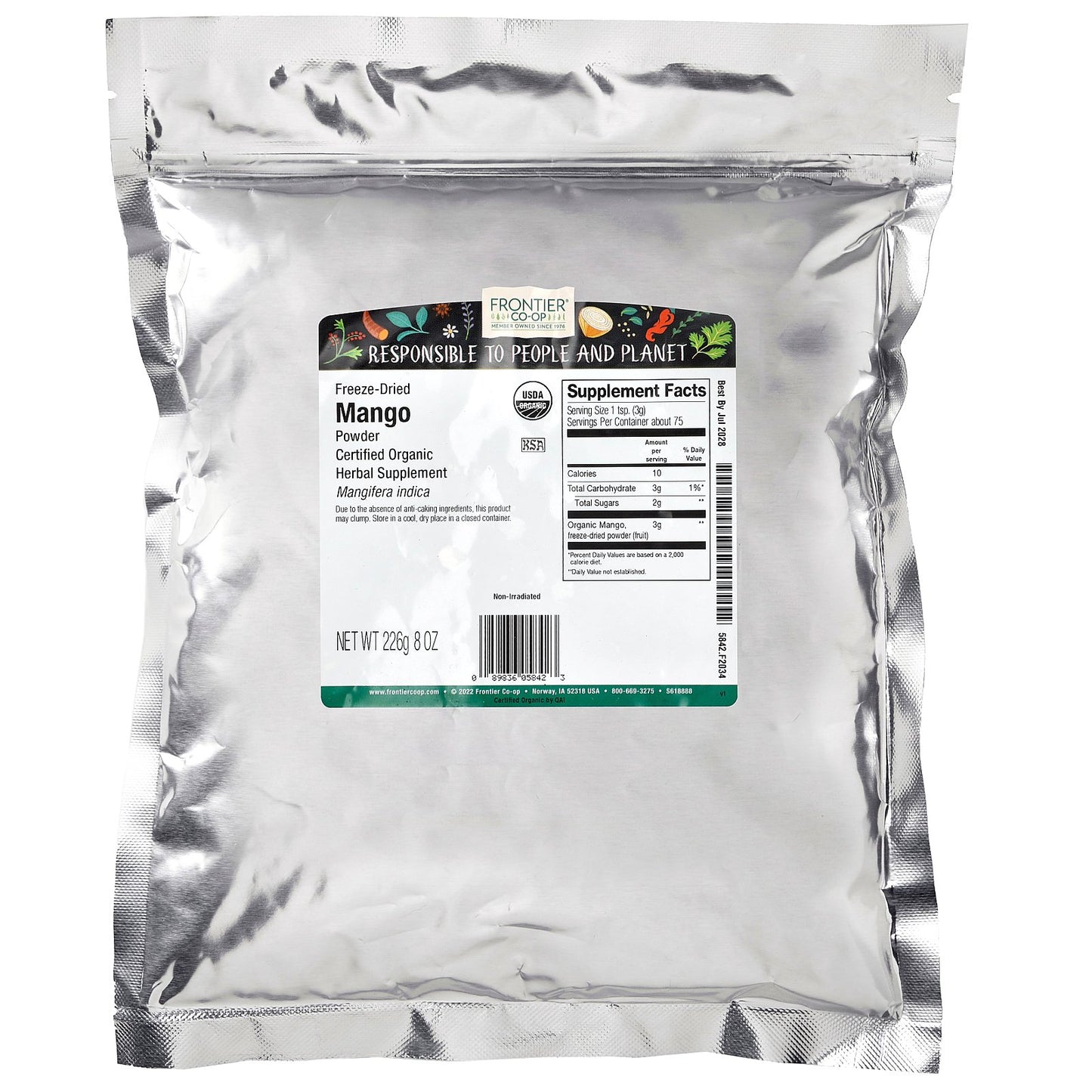 Frontier Co-op, Organic Freeze-Dried Mango Powder, 8 oz (226 g)