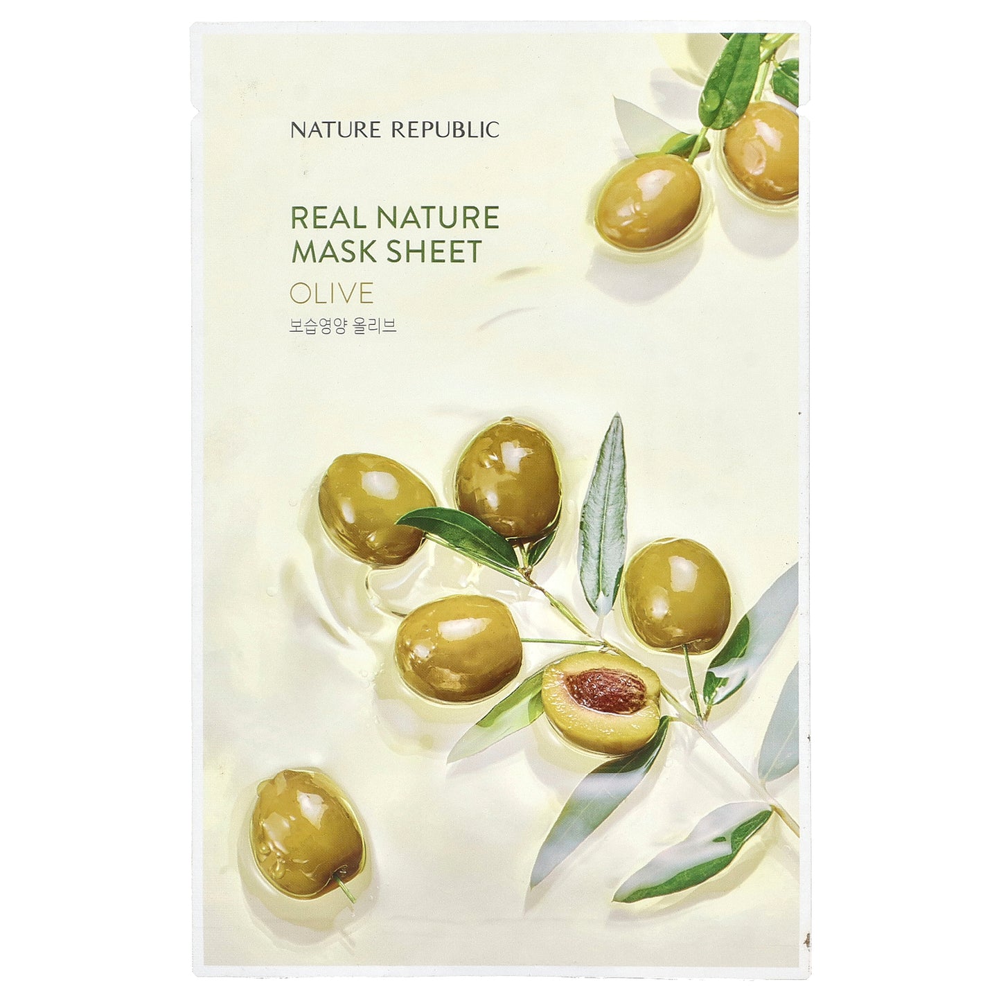 Nature Republic, Real Nature Beauty Mask Sheet, Olive, 1 Sheet, 0.77 fl oz (23 ml)