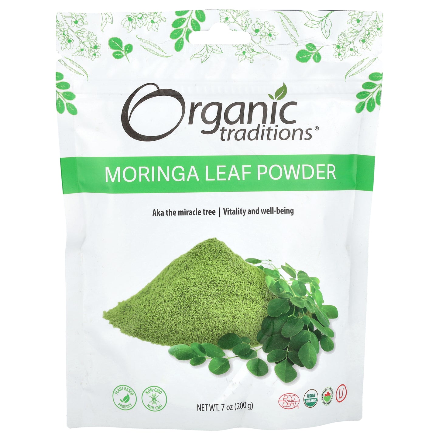 Organic Traditions, Moringa Leaf Powder, 7 oz (200 g)