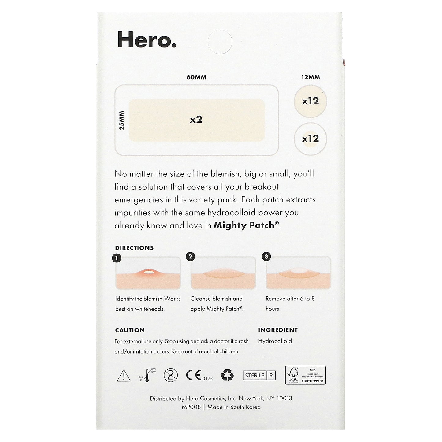 Hero Cosmetics, Mighty Patch® Variety Pack, 26 Patches