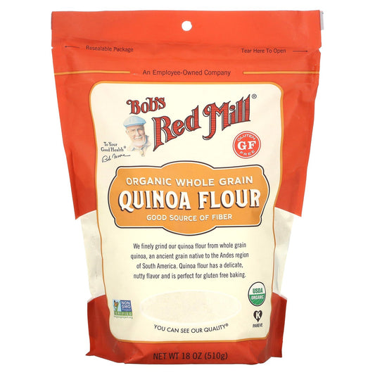 Bob's Red Mill, Organic, Whole Grain Quinoa Flour, 18 oz (510 g)