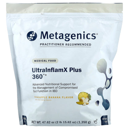 Metagenics, UltralnflamX Plus 360°, Medical Food, Pineapple Banana, 47.62 oz (1,350 g)