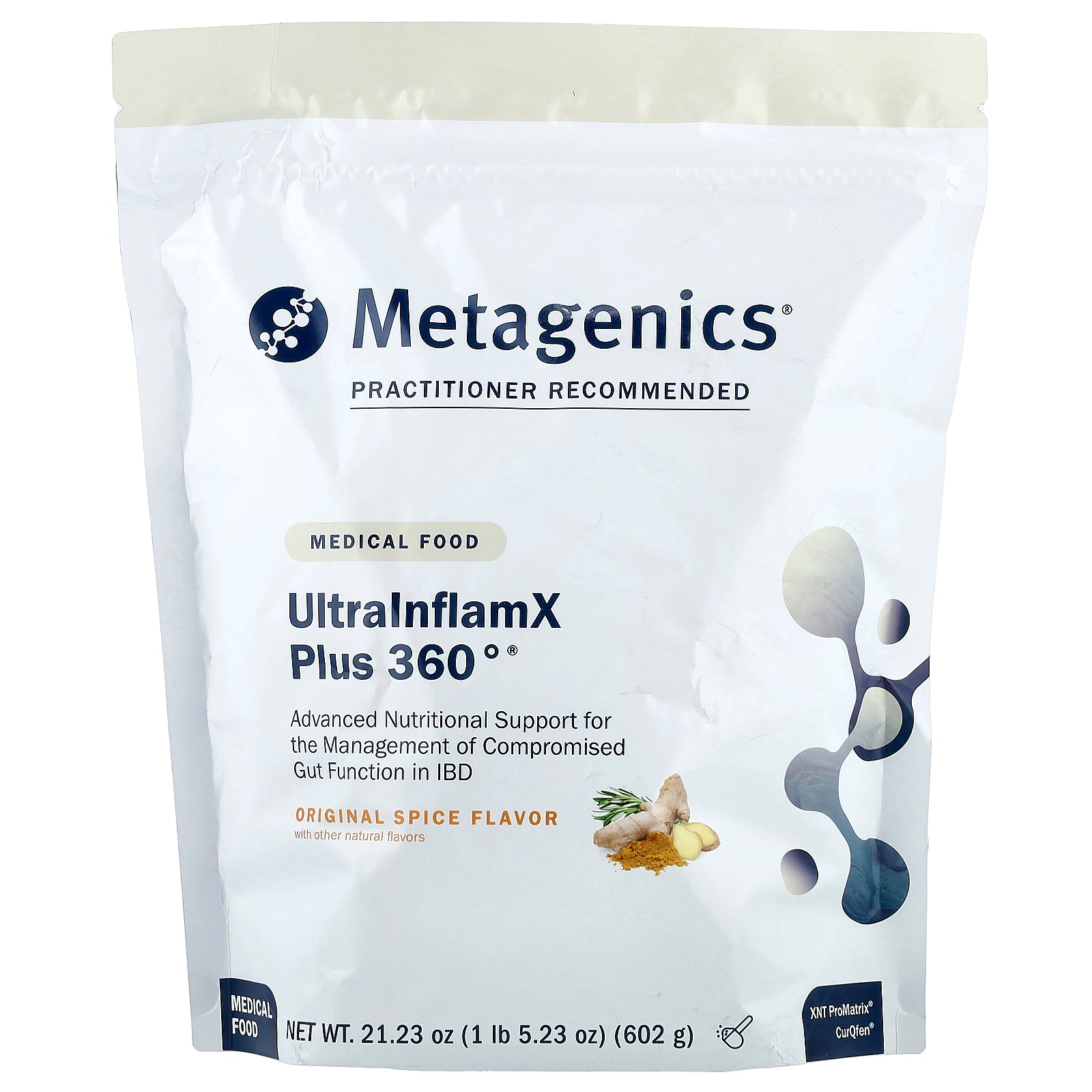 Metagenics, UltralnflamX Plus 360°, Medical Food, Original Spice, 21.23 oz (602 g)