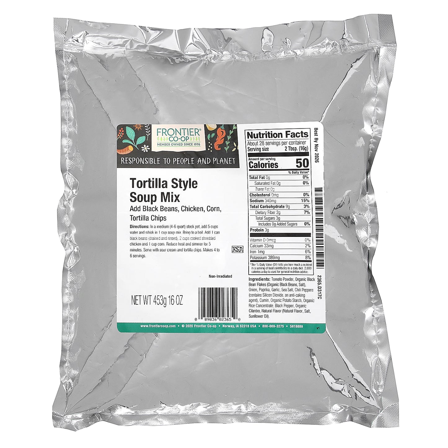 Frontier Co-op, Tortilla Style Soup Mix, 16 oz (453 g)
