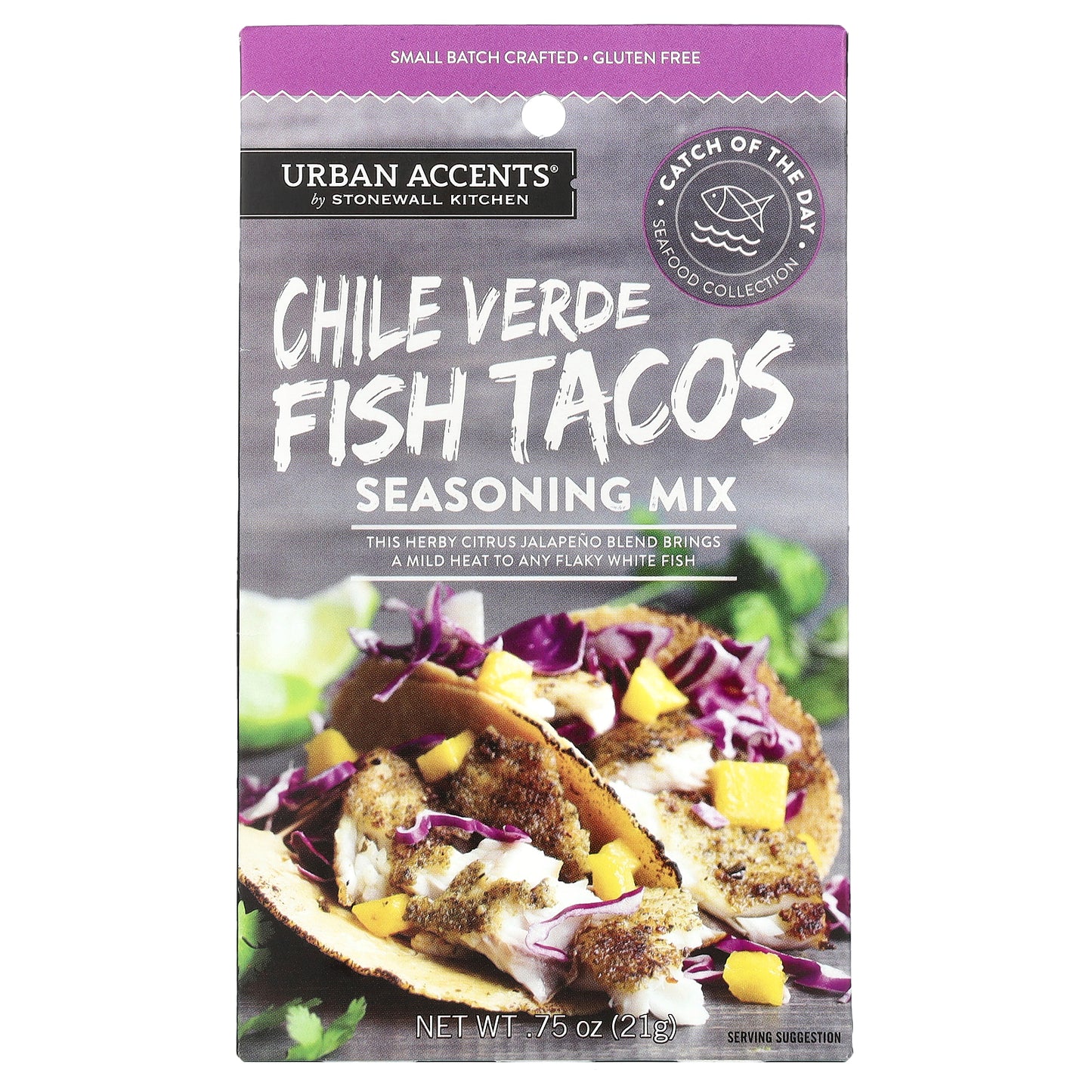 Urban Accents, Seasoning Mix, Chile Verde Fish Tacos, 0.75 oz (21 g)