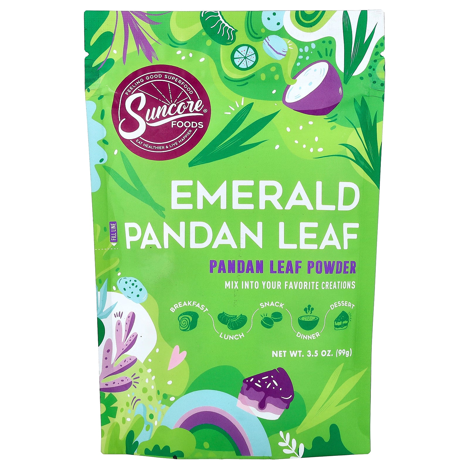 Suncore Foods, Emerald Pandan Leaf Powder, 3.5 oz (99 g)