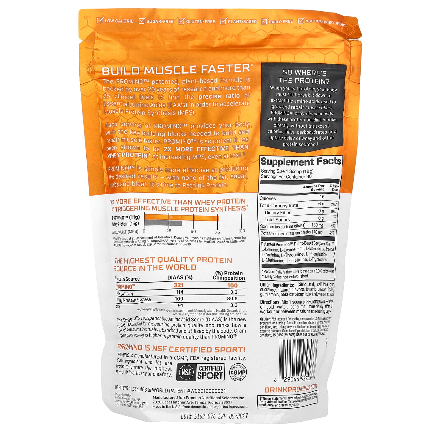 Promino, Rethink Protein™, Orange , 19 oz (540 g)