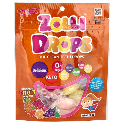 Zollipops, Zolli Drops, The Clean Teeth Drops, Delicious Fruit, 1.6 oz