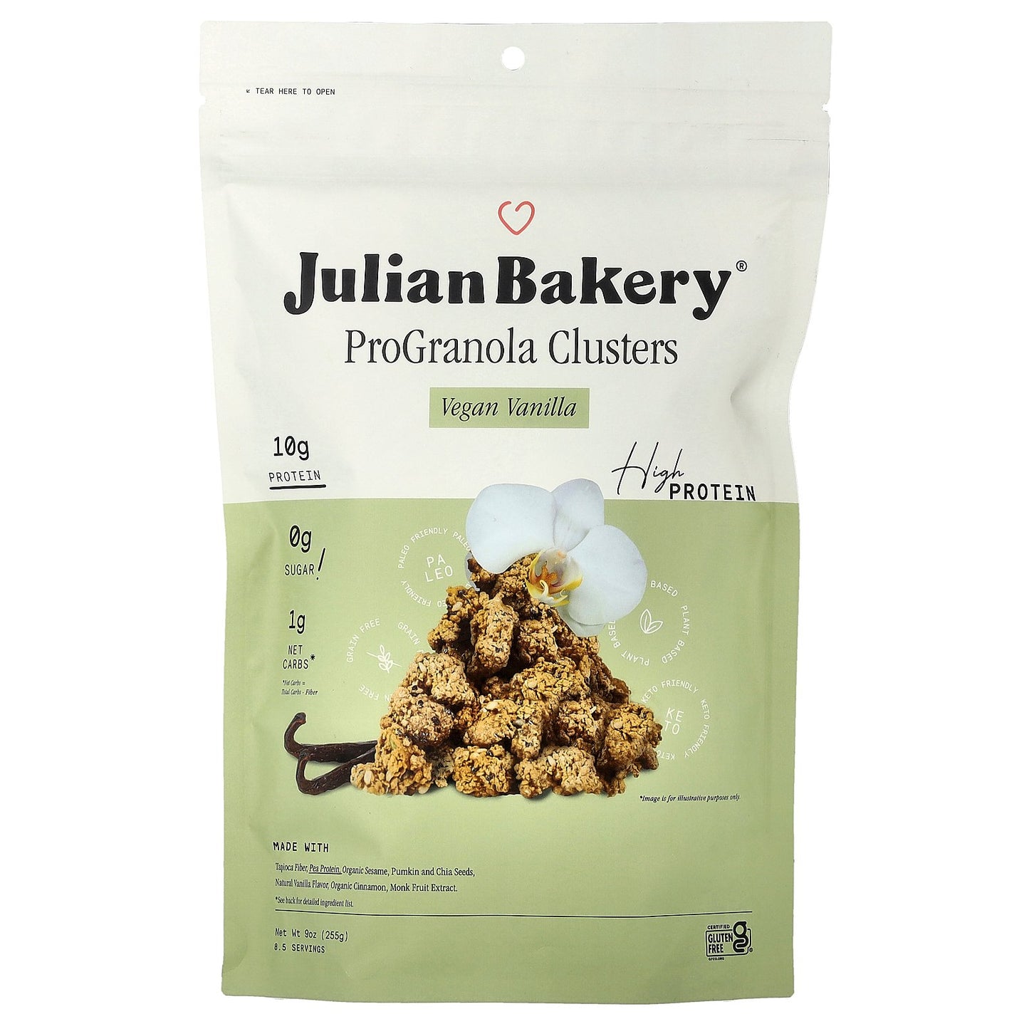 Julian Bakery, ProGranola Clusters, Vegan Vanilla, 9 oz (255 g)