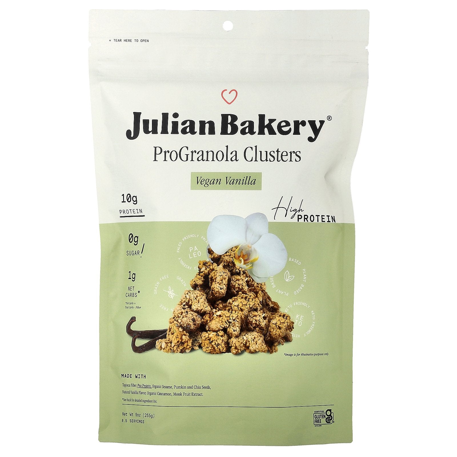 Julian Bakery, ProGranola Clusters, Vegan Vanilla, 9 oz (255 g)