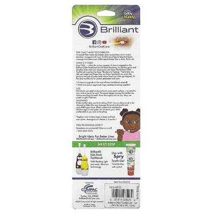 Baby Buddy, Brilliant, Child Toothbrush, 2-5 Years, Blue, Yellow, Purple, 3 Toothbrushes