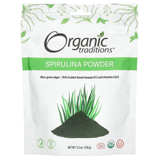 Organic Traditions, Spirulina Powder, 5.3 oz (150 g)