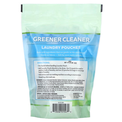 Dr. Mercola, Greener Cleaner, Laundry Pouches, Fragrance Free, 24 Pouches, 15.2 oz (431 g)