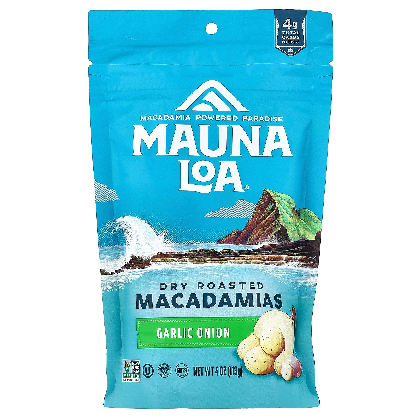 Mauna Loa, Dry Roasted Macadamias, Garlic Onion, 4 oz (113 g)