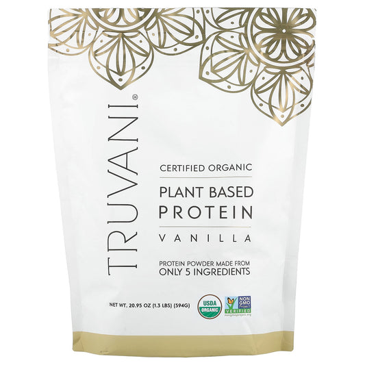 Truvani, Organic Plant Based Protein, Vanilla, 1.3 lbs (594 g)