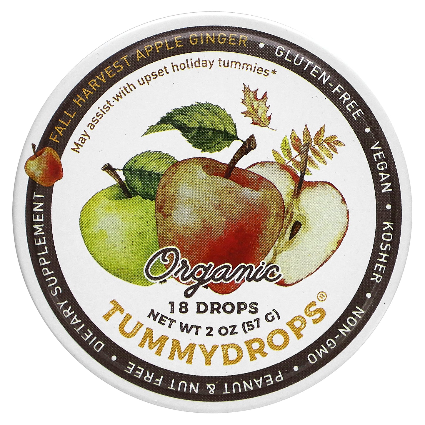 Tummydrops, Organic Fall Harvest Apple Ginger, 18 Drops