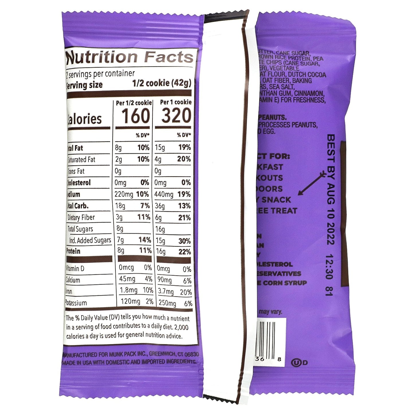 Munk Pack, Protein Cookie, Soft Baked, Double Dark Chocolate, 2.96 oz (84 g)