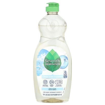 Seventh Generation, Dish Liquid, Free & Clear, 19 fl oz (561 ml)