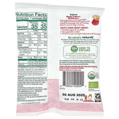 Little Bellies, Organic Apple & Berry Softcorn, 10+ Months, 18 Bags, 0.28 oz (8 g) Each