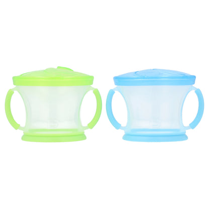 Munchkin, Snack Catcher™, Snack Dispensers, 12 Months+, Light Green & Light Blue, 2 Count