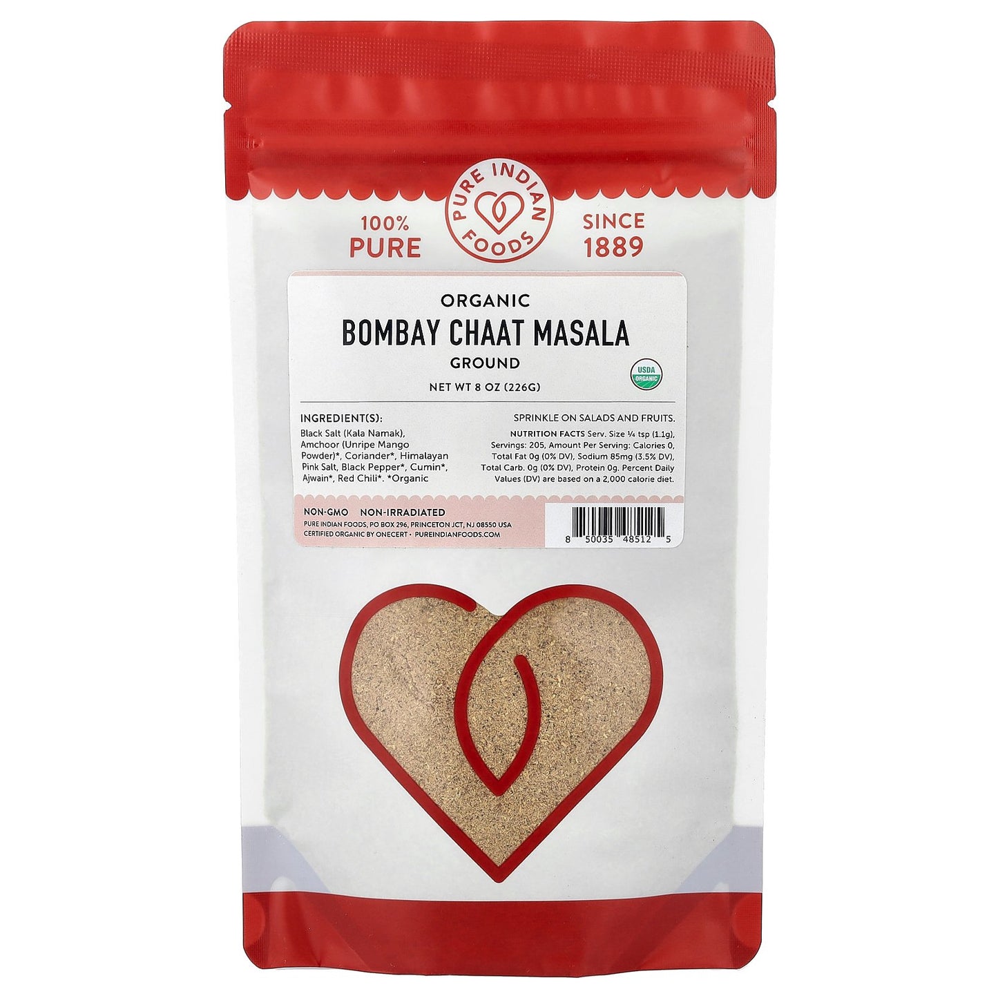 Pure Indian Foods, Organic Bombay Chaat Masala, Ground, 8 oz (226 g)