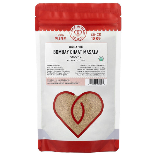 Pure Indian Foods, Organic Bombay Chaat Masala, Ground, 8 oz (226 g)