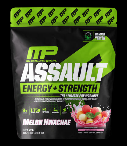 MusclePharm, Assault Energy + Strength, Pre-Workout, Melon Hwachae, 12.4 oz (351 g)
