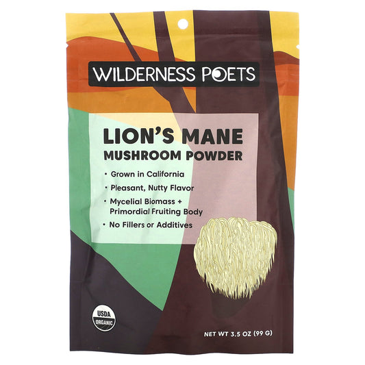 Wilderness Poets, Organic Lion's Mane Mushroom Powder, 3.5 oz (99 g)