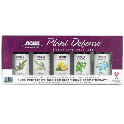 NOW Foods, Plant Defense, Essential Oils Kit, 5 Bottles, 1 fl oz (30 ml) Each