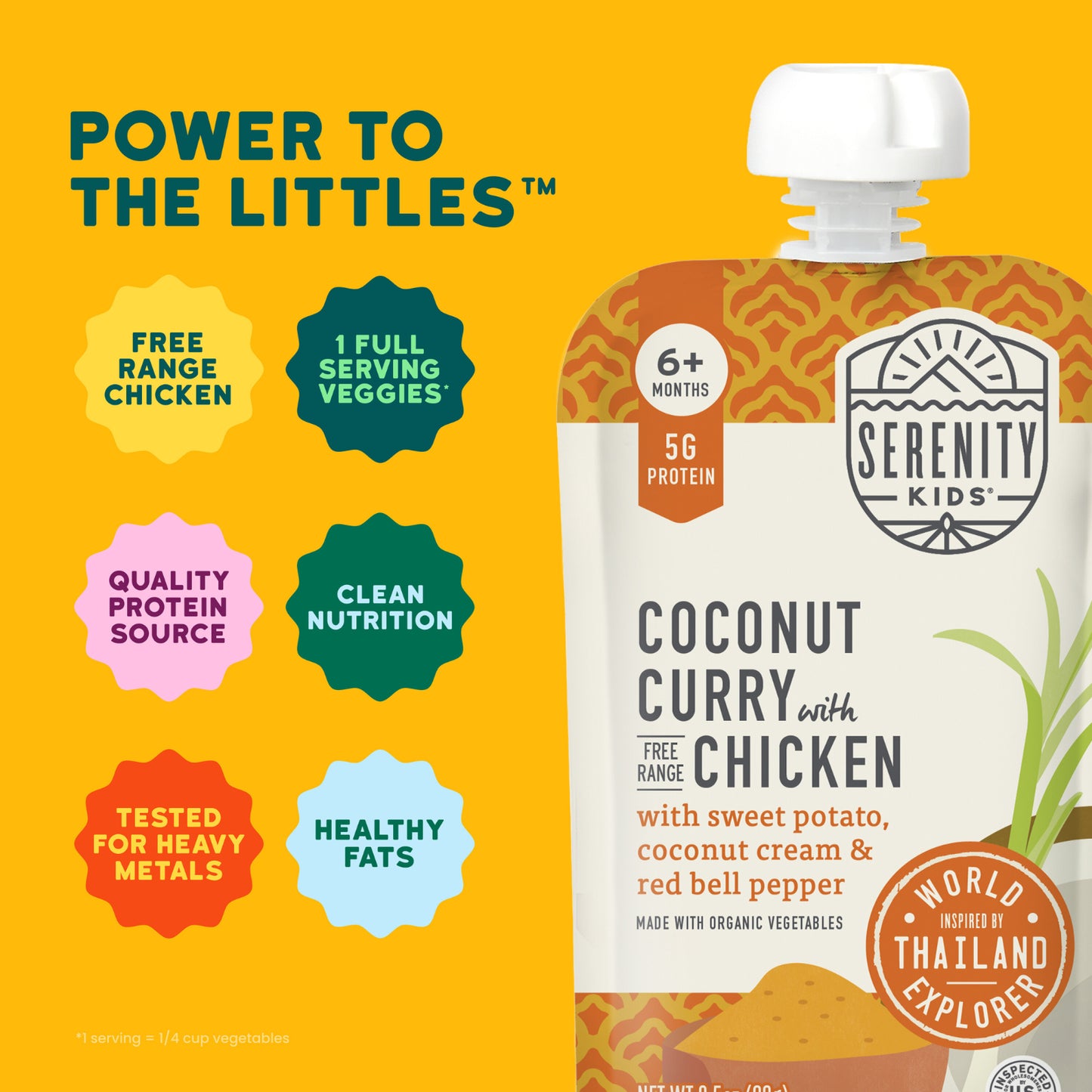 Serenity Kids, Coconut Curry with Free Range Chicken, 6+ Months, 3.5 oz (99 g)