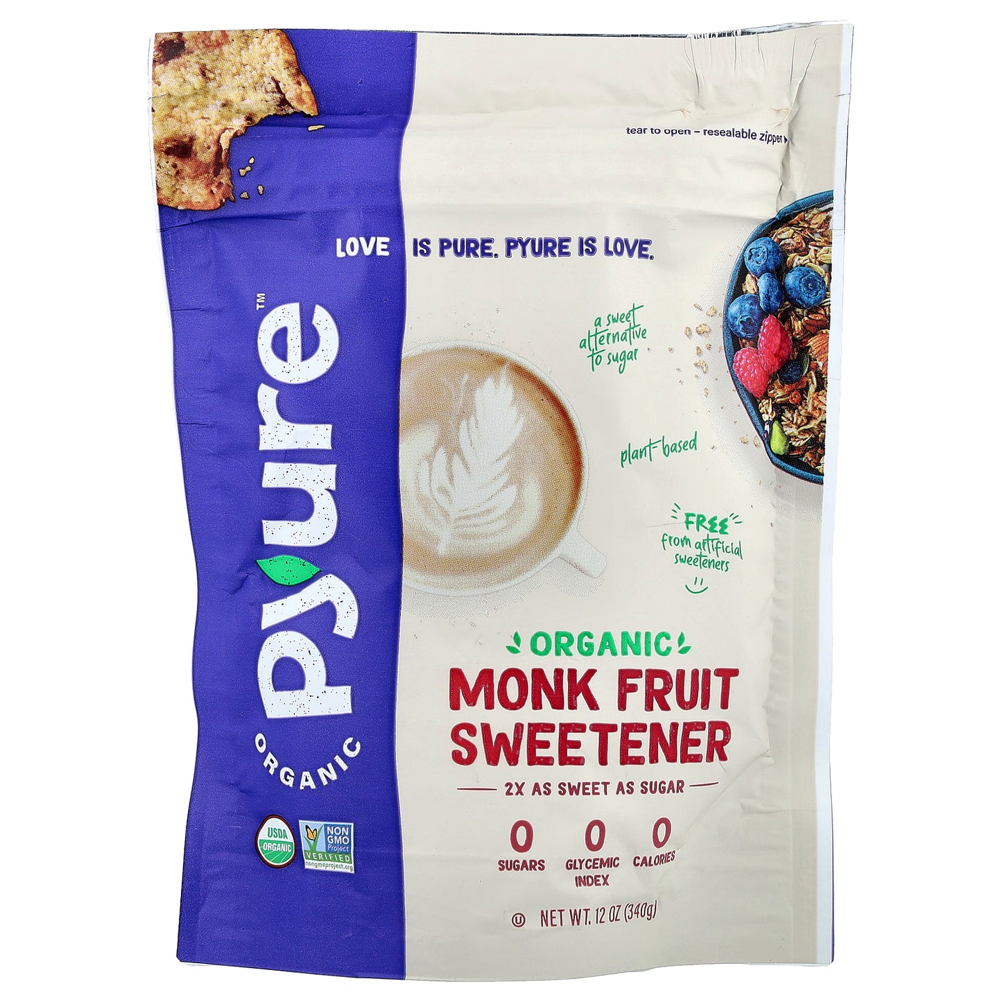 Pyure, Organic Monk Fruit Sweetener, 12 oz (340 g)