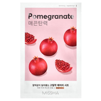 Missha, Airy Fit Beauty Sheet Mask, Pomegranate, 1 Sheet, 19 g