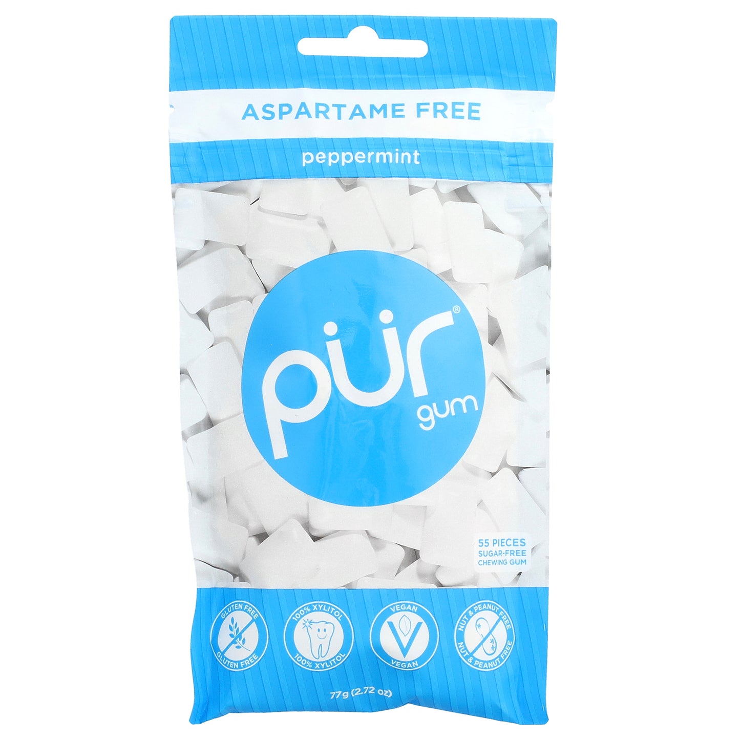 The PUR Company, Chewing Gum, Peppermint, 55 Pieces, 2.72 oz (77 g)