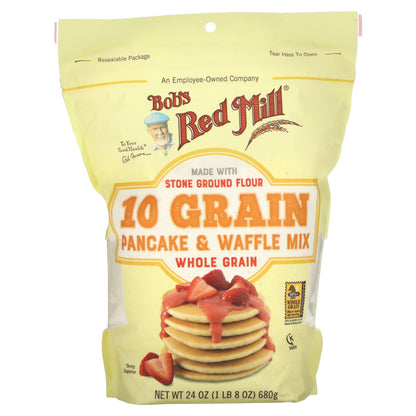 Bob's Red Mill, 10 Grain Pancake & Waffle Mix, Whole Grain, 24 oz (680 g)