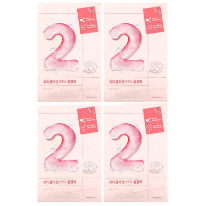 Numbuzin, No.2 Water Collagen 65% Voluming Beauty Sheet Mask, 4 Sheets, 1.11 fl oz (33 ml) Each