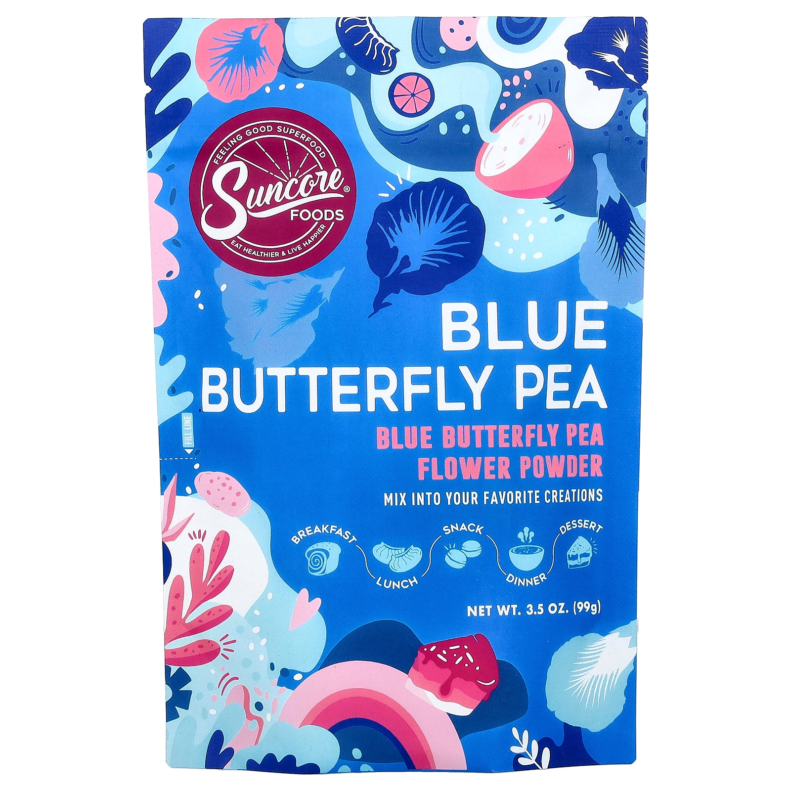 Suncore Foods, Blue Butterfly Pea Flower Powder, 3.5 oz (99 g)