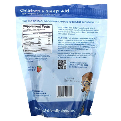 Creekside Natural Therapeutics, Children's Sleep Aid, Strawberry, 60 Fruit Chews, 9.3 oz