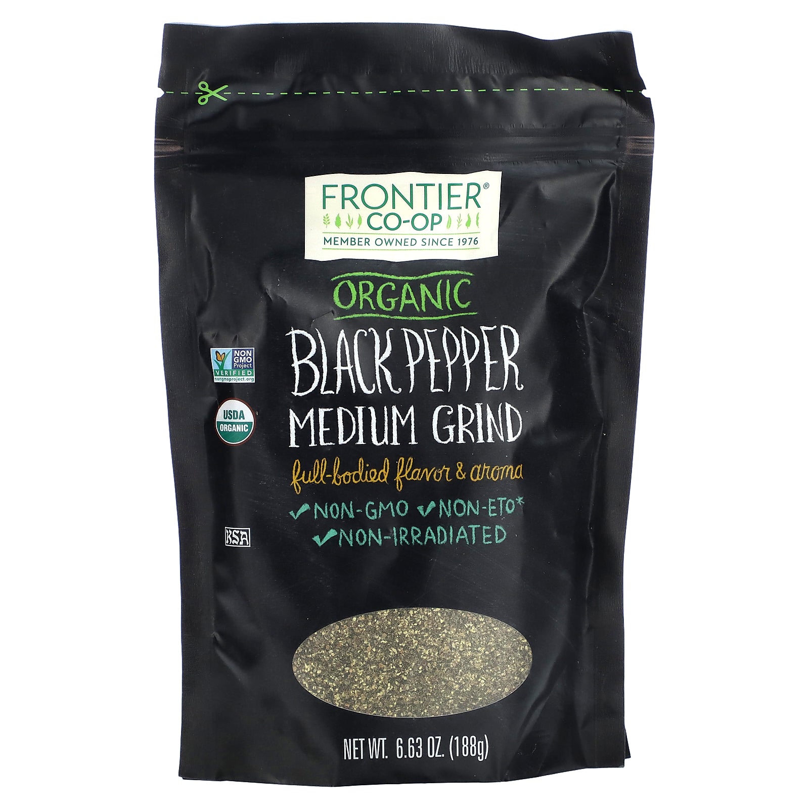 Frontier Co-op, Organic Black Pepper, Medium Grind, 6.63 oz (188 g)