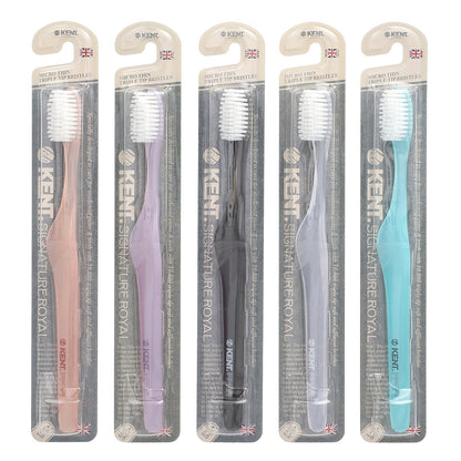 Kent, Signature Royal, White Edition, Ultra Soft Toothbrush, 5 Pack