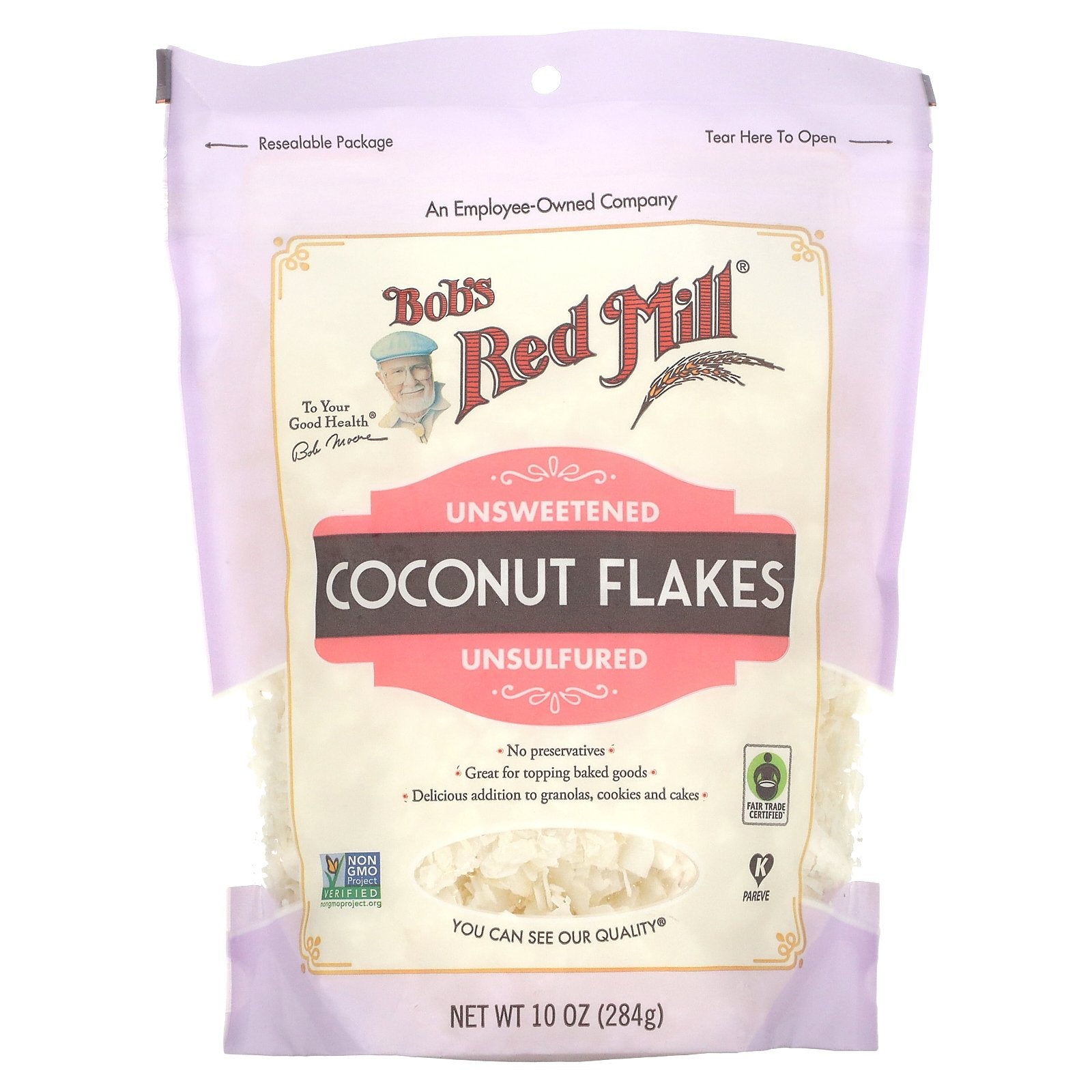 Bob's Red Mill, Coconut Flakes, Unsweetened, Unsulfured, 10 oz (284 g)