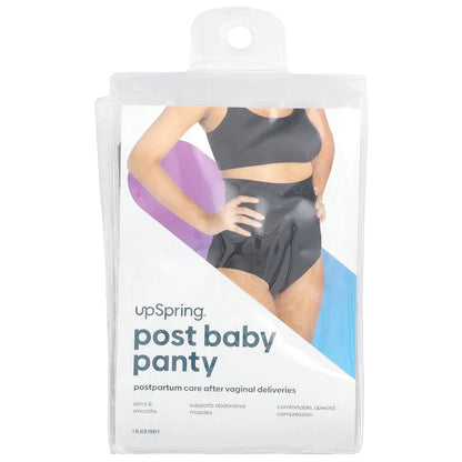 UpSpring, Post Baby Panty, High Waist, 1X/2X, Black, 1 Count