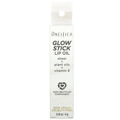 Pacifica, Glow Stick Lip Oil, Clear Sheer, 0.14 oz (4 g)