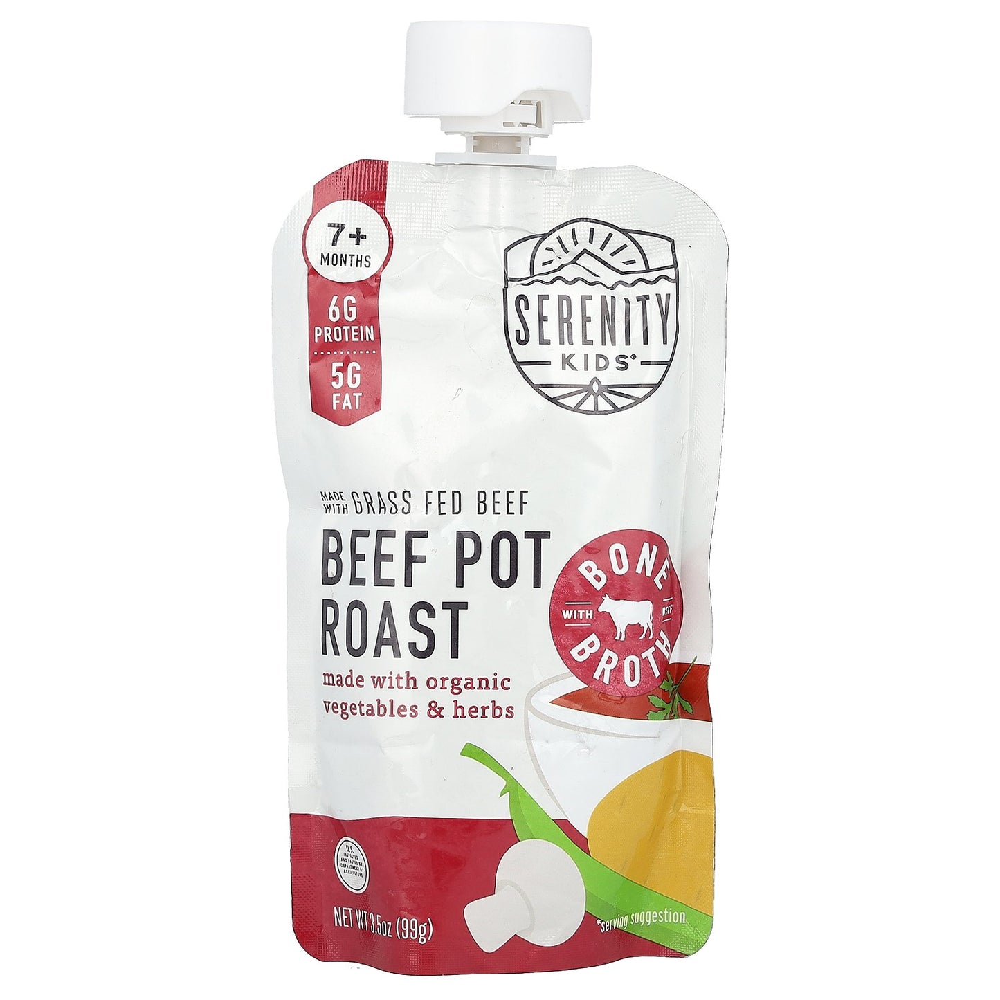 Serenity Kids, Beef Pot Roast with Organic Vegetables & Herbs, 7+ Months, 3.5 oz (99 g)