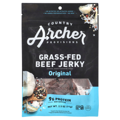 Country Archer Jerky, Grass-Fed Beef Jerky, Original, 2.5 oz (71 g)