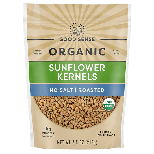 Good Sense, Organic Sunflower Kernels, No Salt, Roasted, 7.5 oz (213 g)