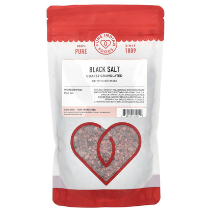 Pure Indian Foods, Black Salt, Coarse Granulated, 16 oz (454 g)