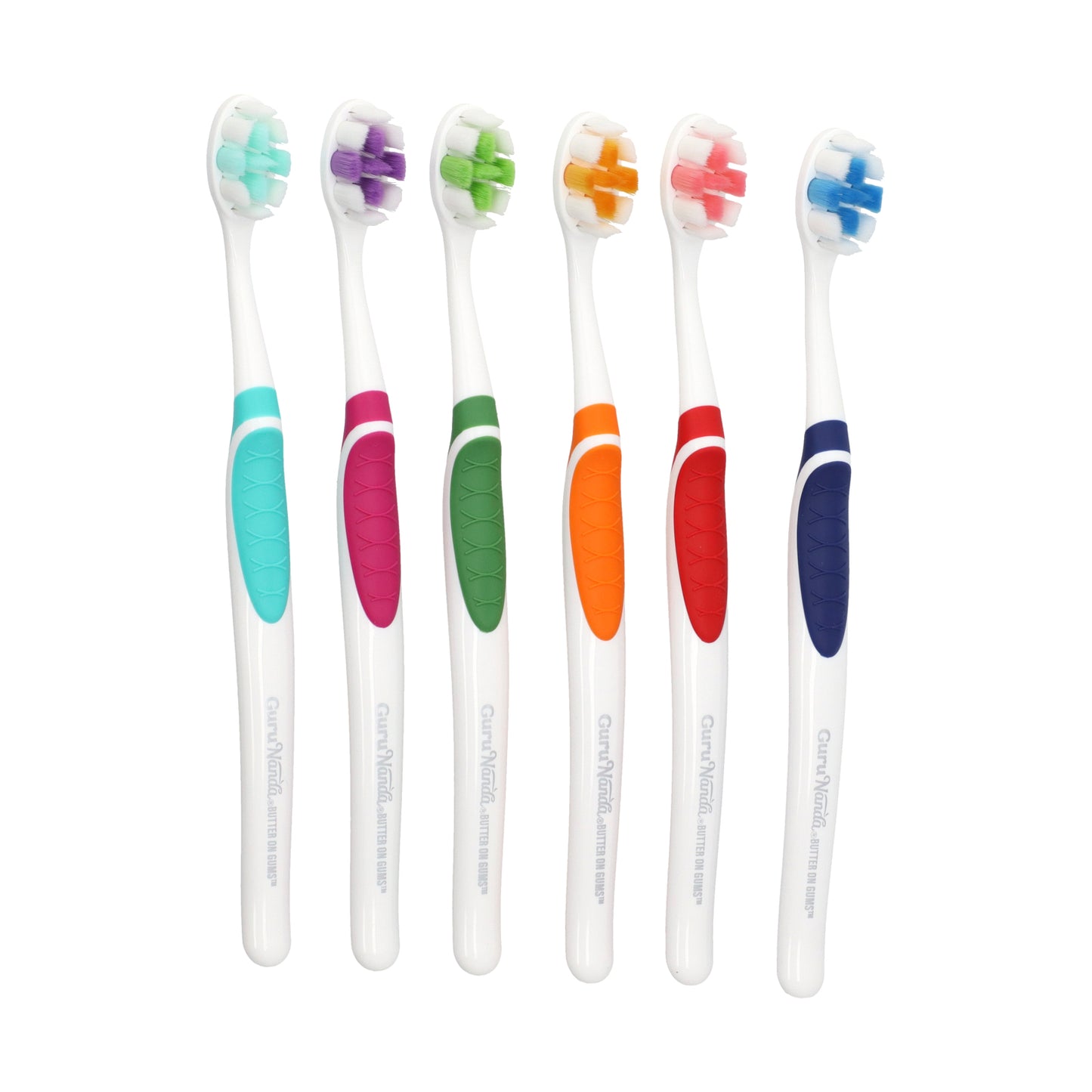 GuruNanda, Bristle Toothbrush Multi-Pack, Extra Soft, 6 Toothbrushes