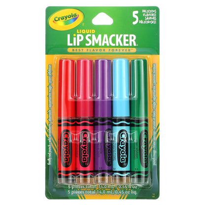 Lip Smacker, Crayola, Liquid Lip Gloss, Variety Pack, 5 Pack, 0.45 fl oz (14 ml)