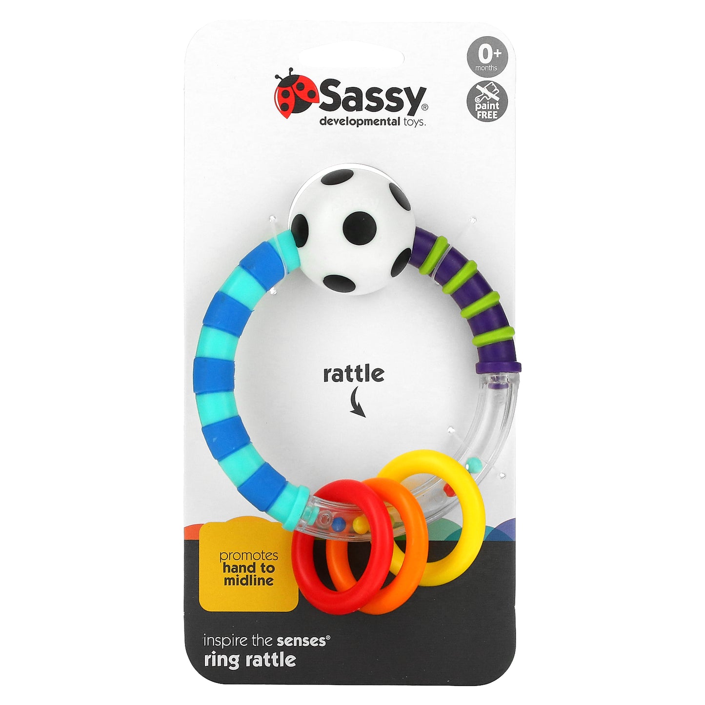 Sassy, Inspire The Senses, Ring Rattle, 0+ Months, 1 Count